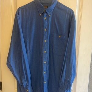 Casual Blue Button Down Shirt with Classic Collar
